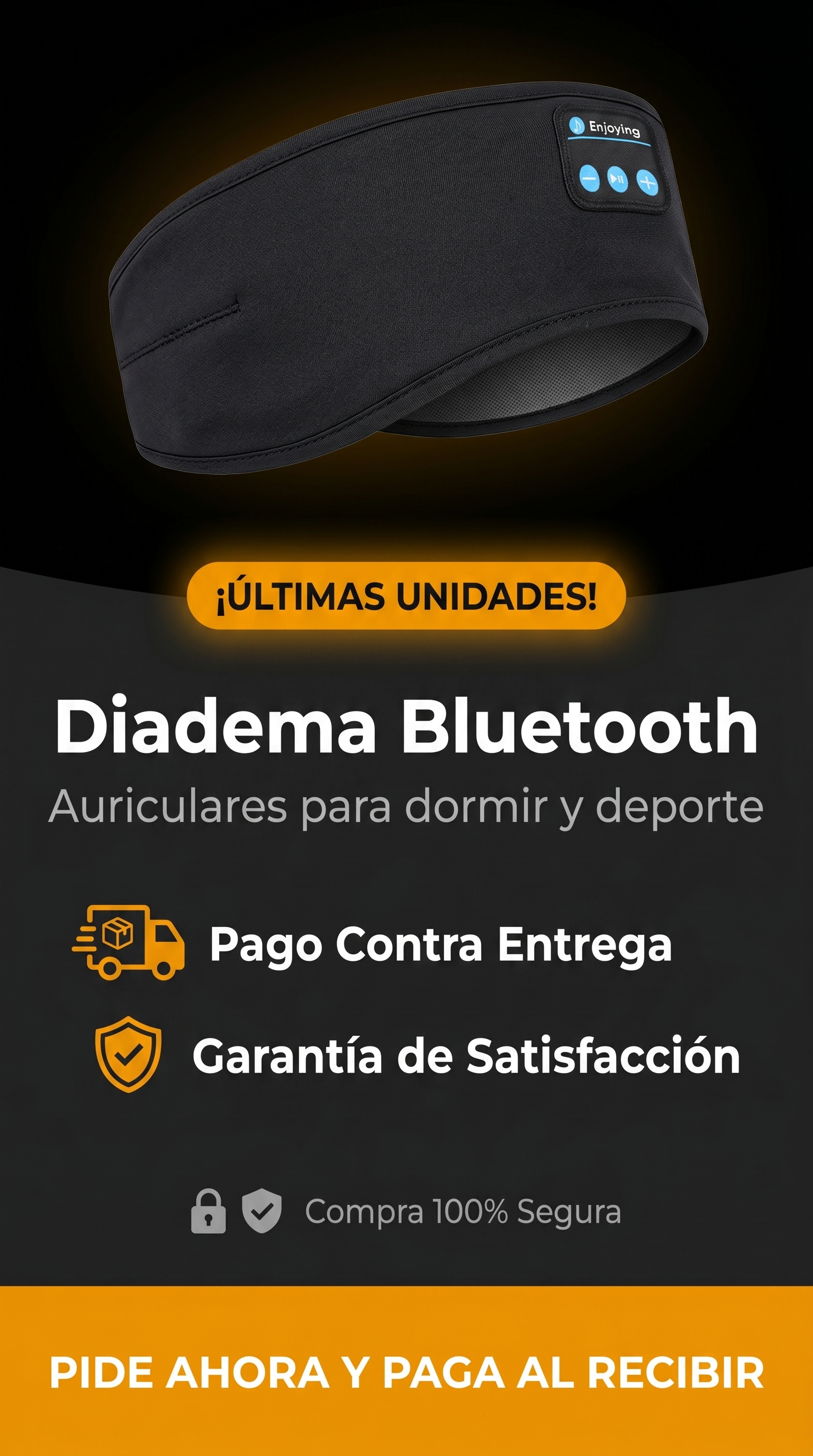 Diadema Bluetooth - Auriculares para dormir y deporte