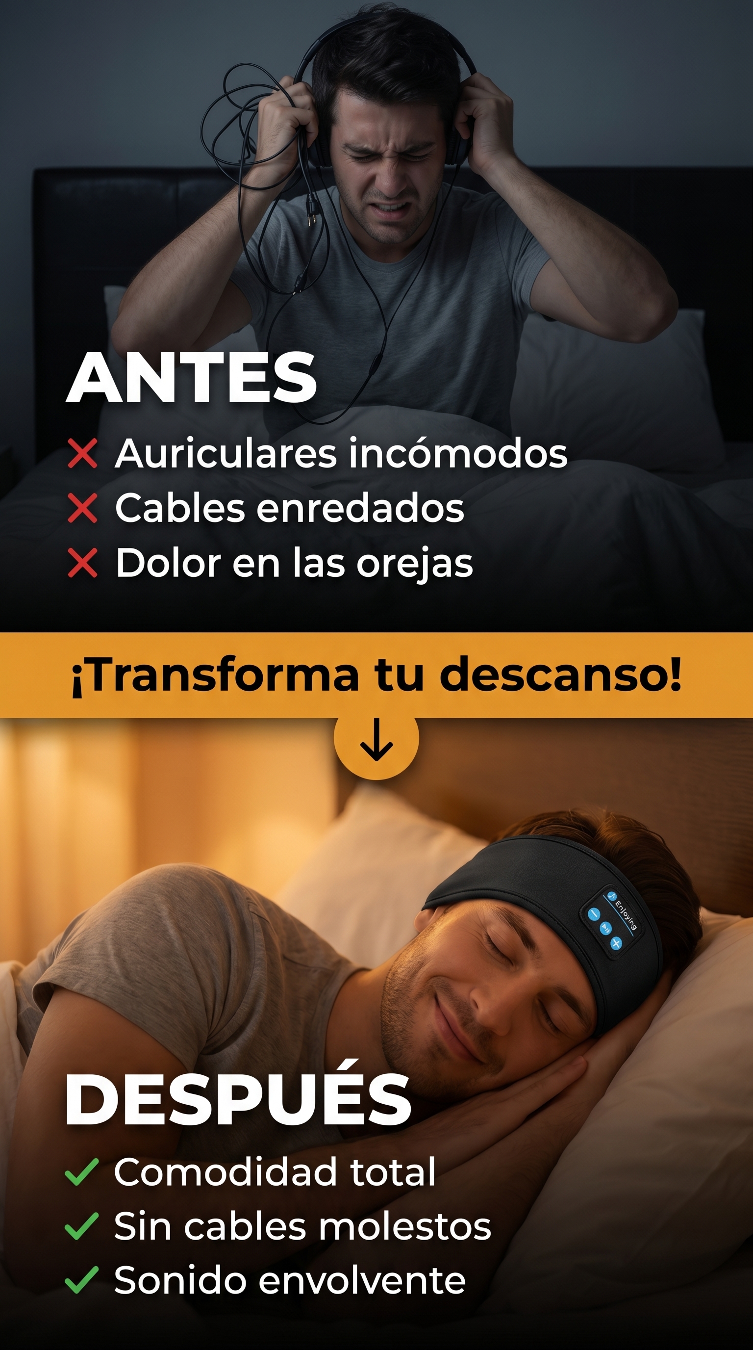 Diadema Bluetooth para dormir y hacer deporte