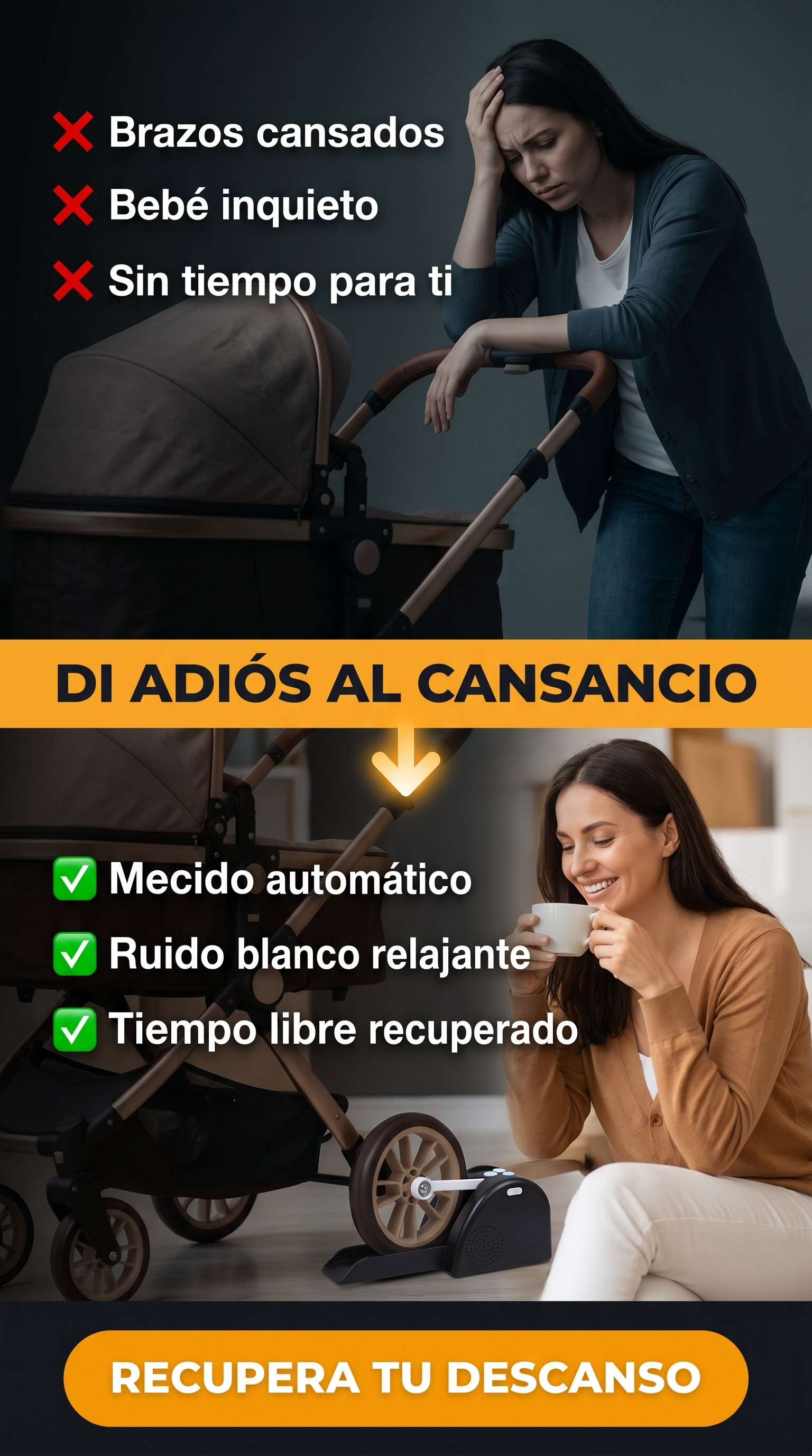 Mecedora Automática para Cochecito con Ruido Blanco