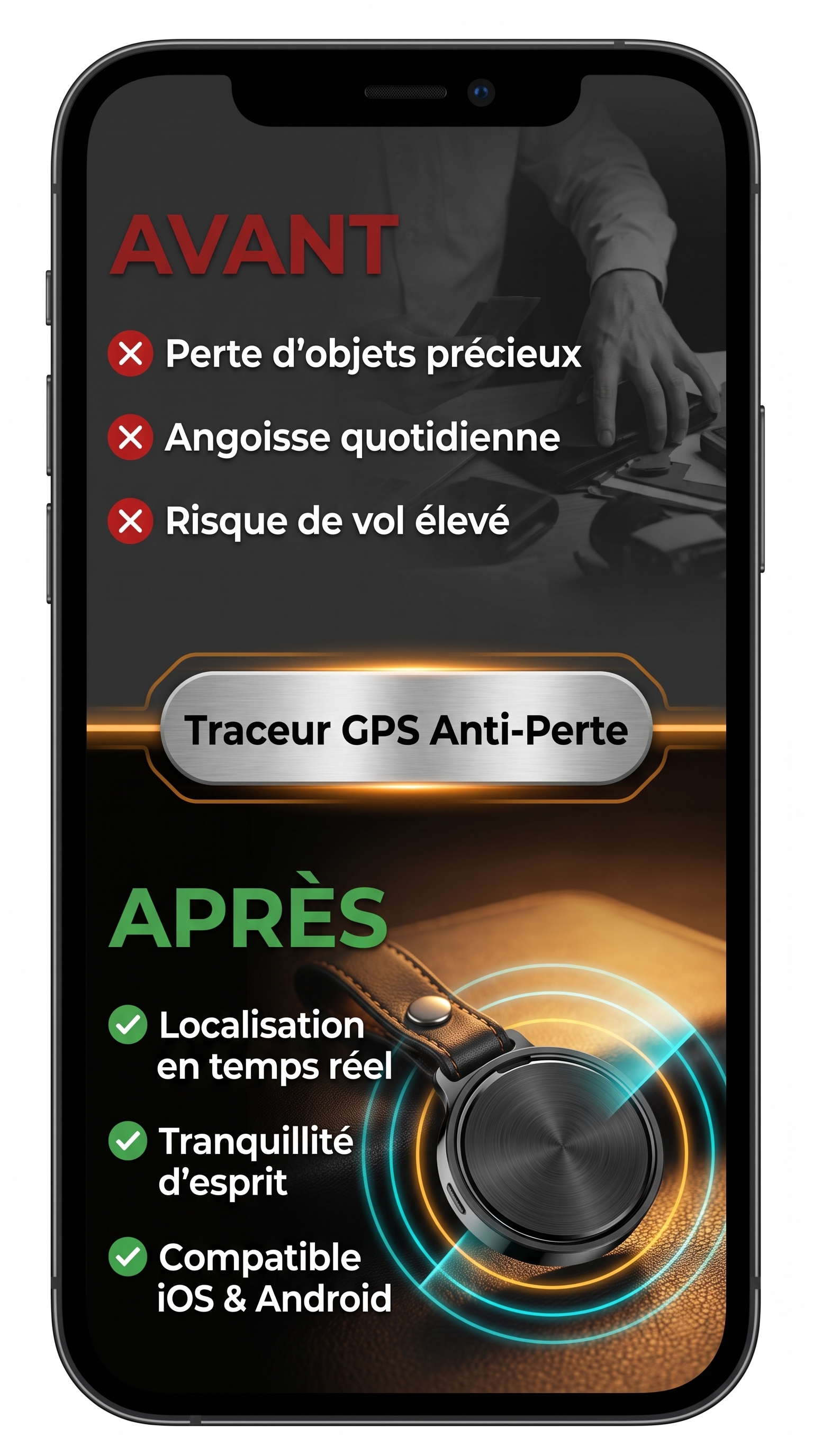 Traceur GPS Portable Anti-Perte en Temps Réel